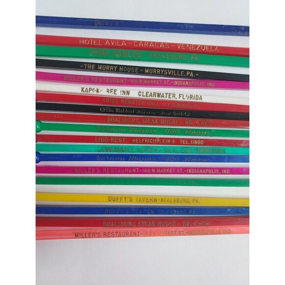 37 Assorted Vintage Retro Advertising Plastic Swizzle Sticks Drink Stirs - Picture 2 of 4